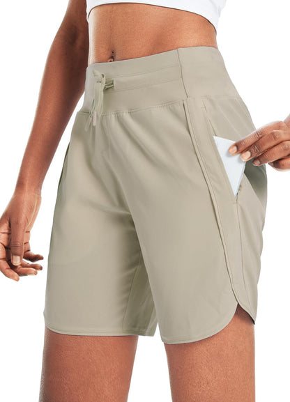 Women’s 7" High Waist Running Shorts with Zipper Pocket