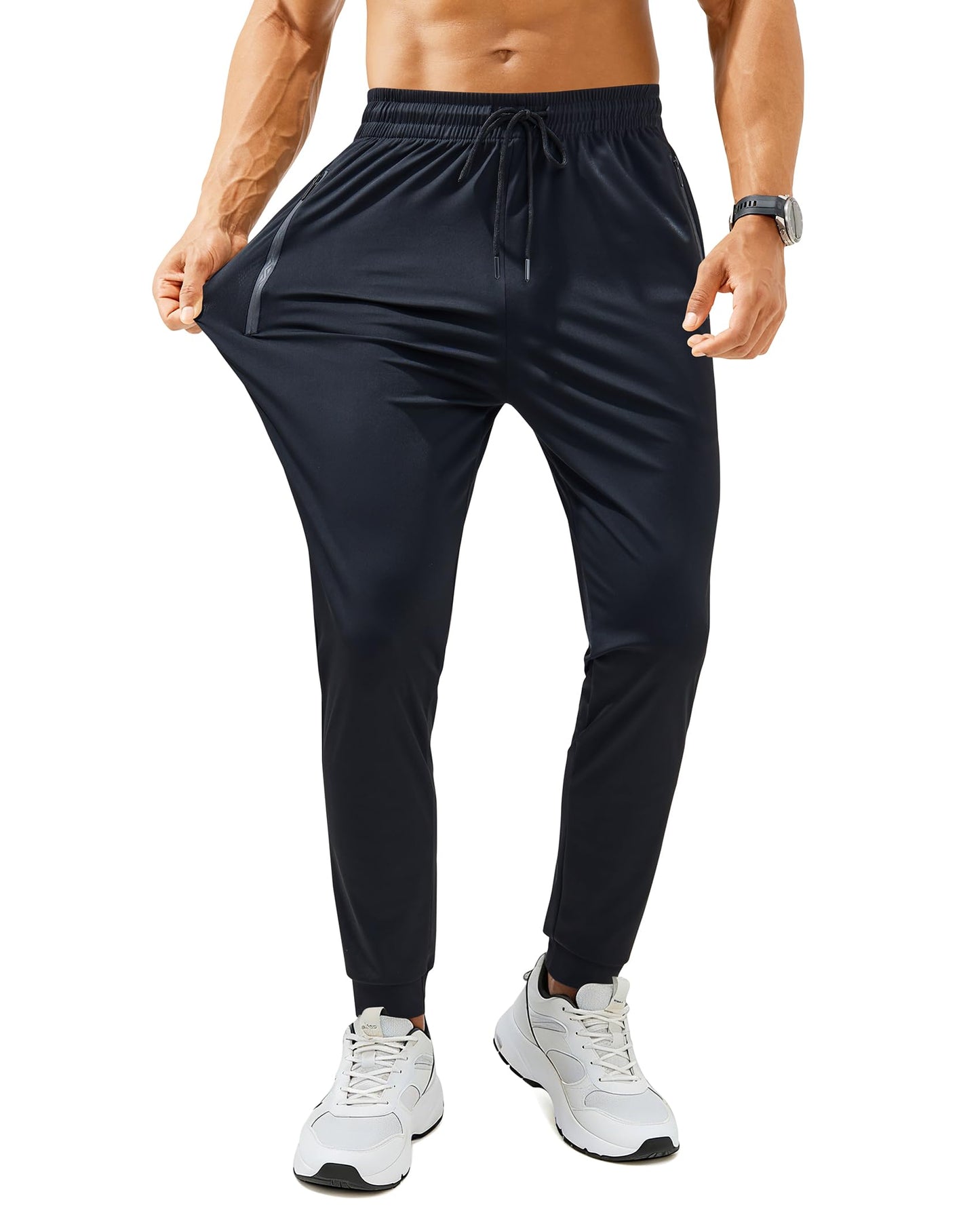 Men’s Lightweight Athletic Joggers with Zipper Pockets