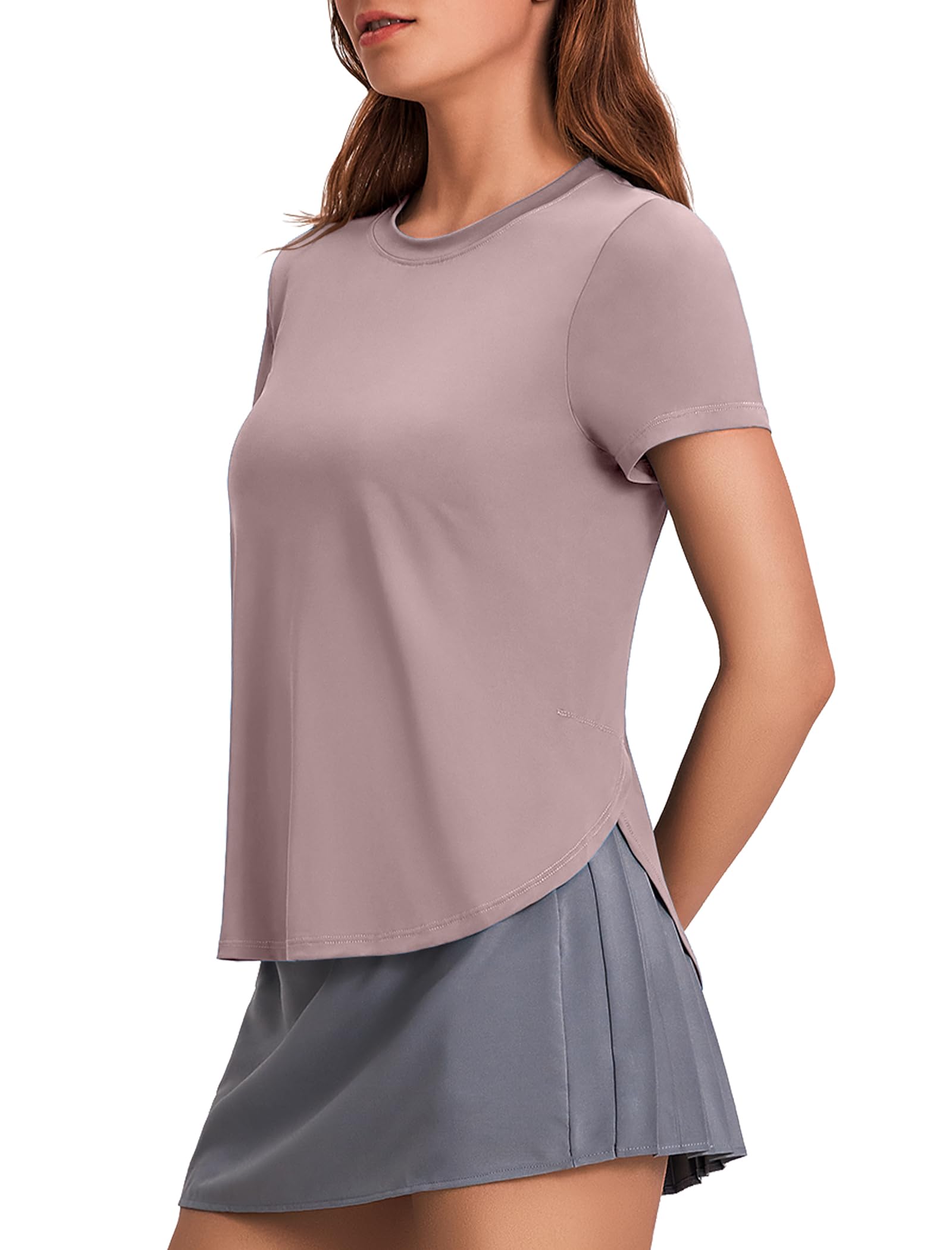 Women’s UPF 50+ Short Sleeve Workout Top with Side Slits