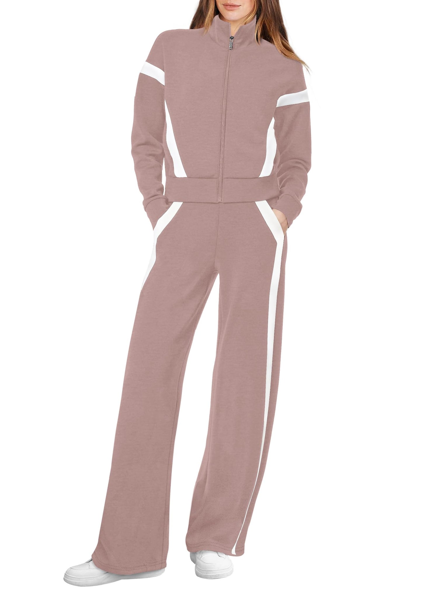 Women’s Lounge Set 2-Piece Sweatshirt & Wide Leg Pants Tracksuit