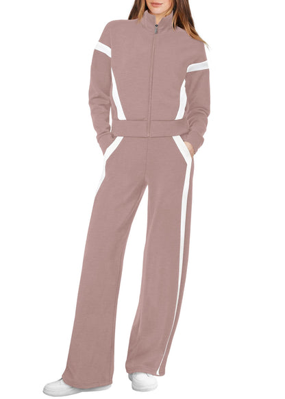 Women’s Lounge Set 2-Piece Sweatshirt & Wide Leg Pants Tracksuit