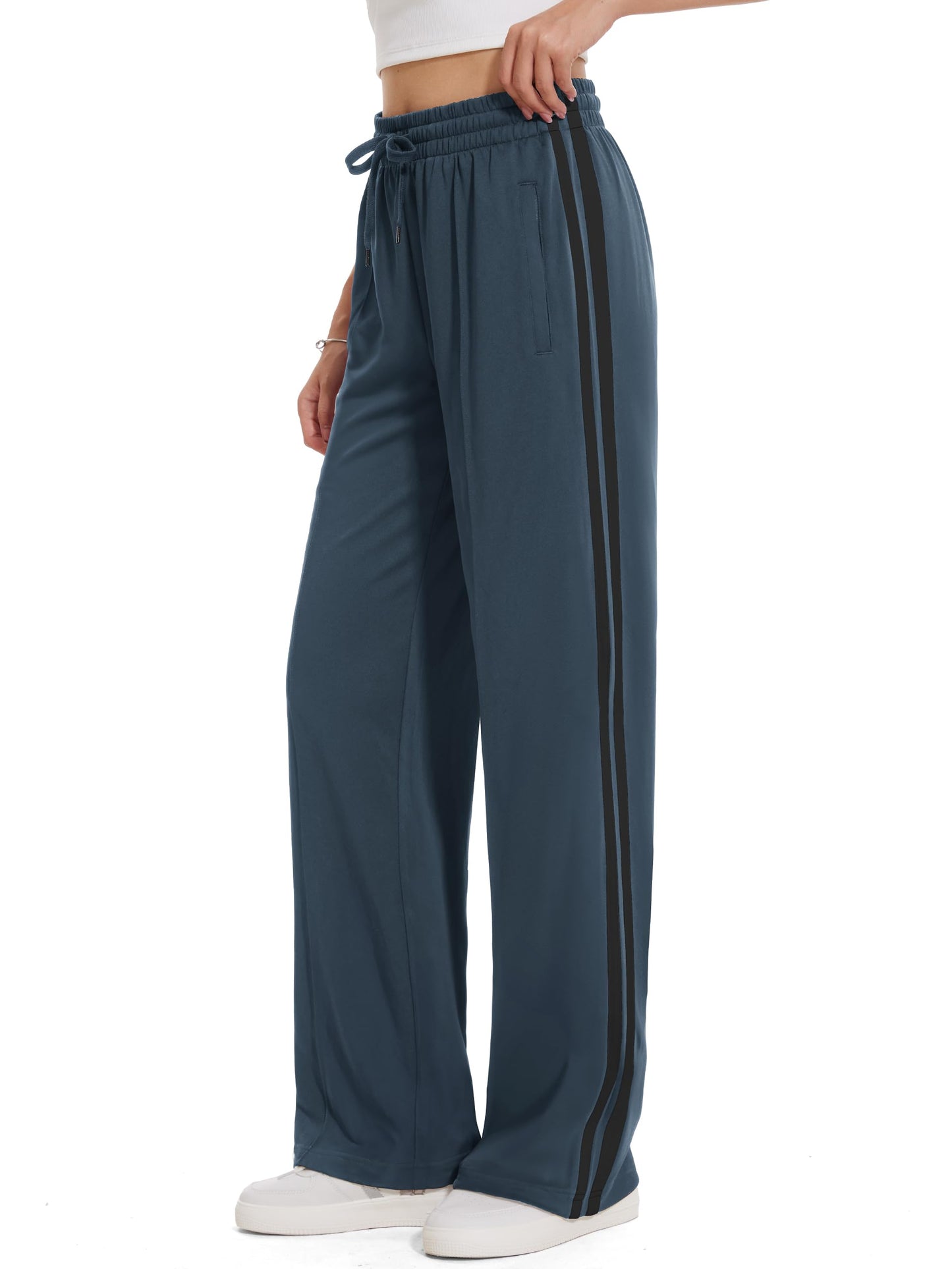 Women’s Loose Straight Leg Track Pants with Multiple Inseam Options