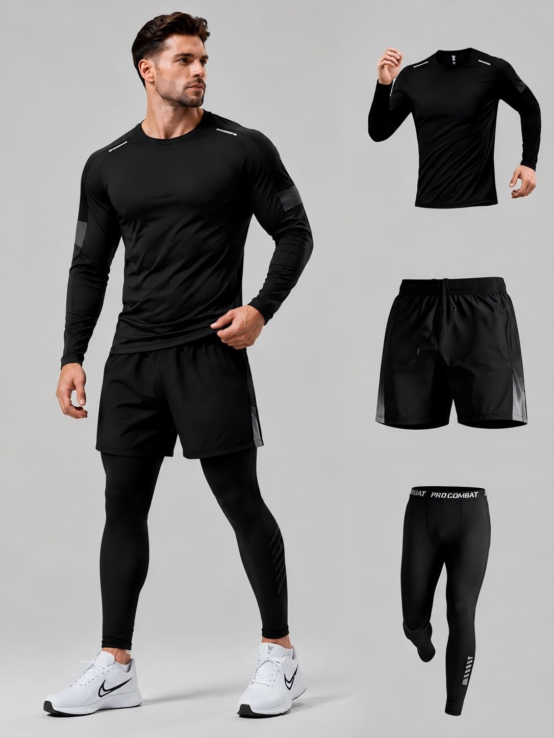 Men’s 3-Piece Quick Dry Athletic Tracksuit Set