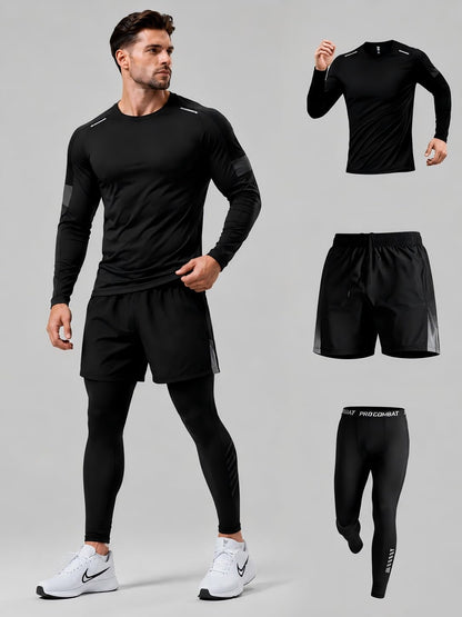 Men’s 3-Piece Quick Dry Athletic Tracksuit Set