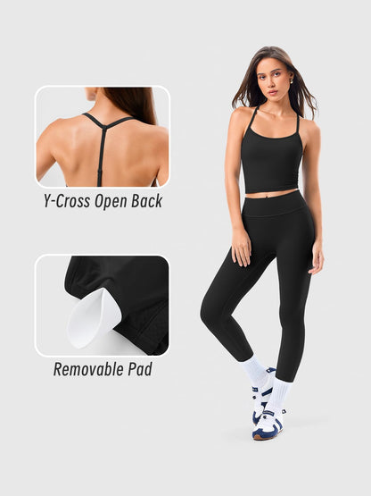 Women’s Matching Workout Set with Sports Bra and Seamless Leggings