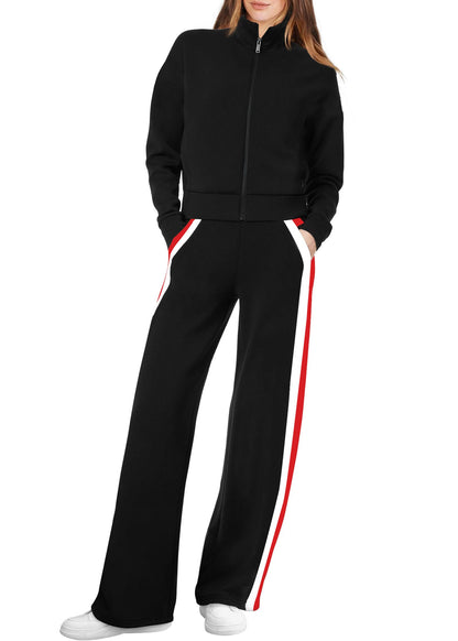 Women’s Lounge Set 2-Piece Sweatshirt & Wide Leg Pants Tracksuit