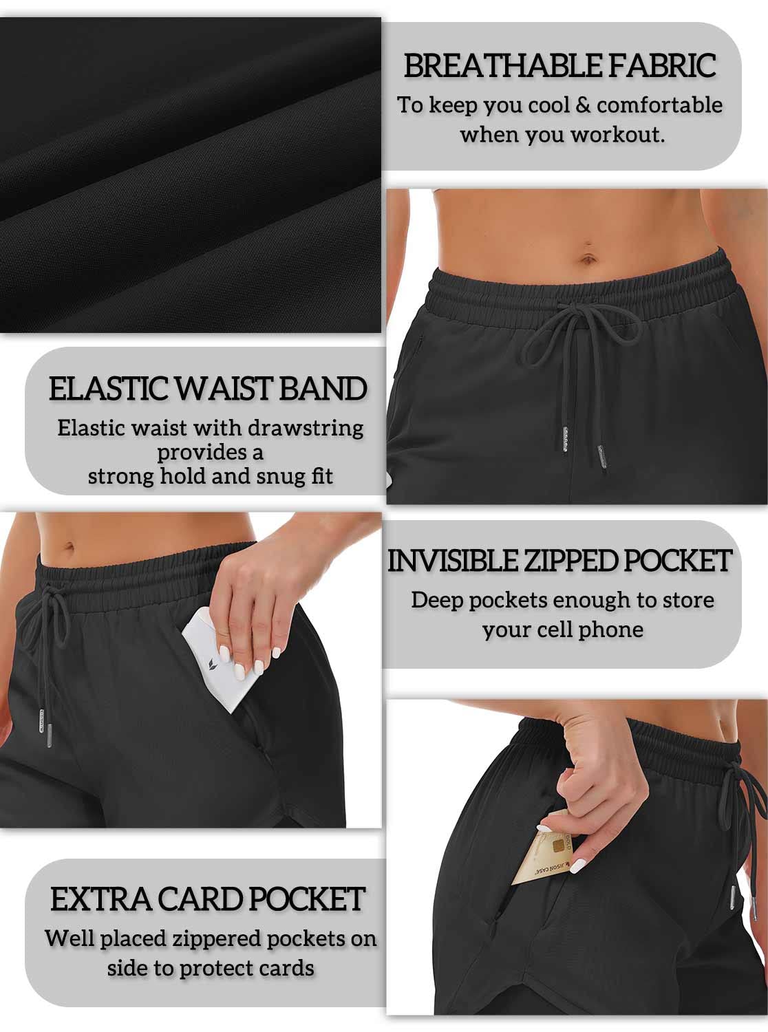 Women’s Running Shorts with Liner and Zipper Pockets