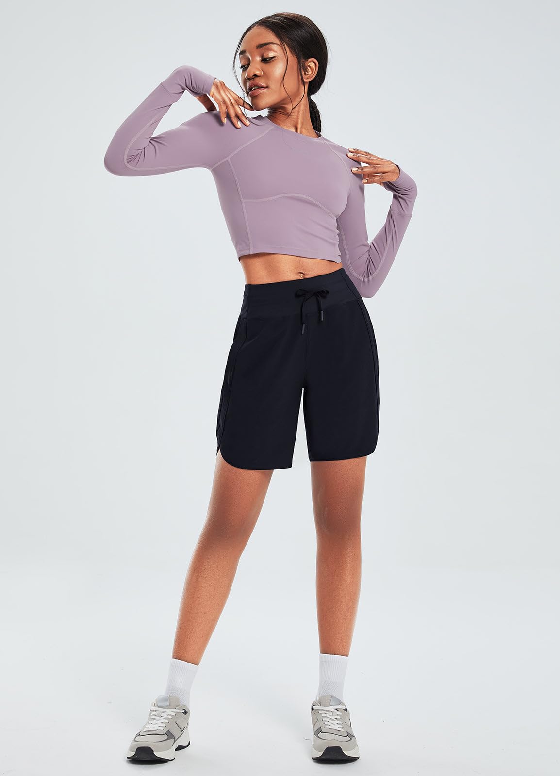 Women’s 7" High Waist Running Shorts with Zipper Pocket