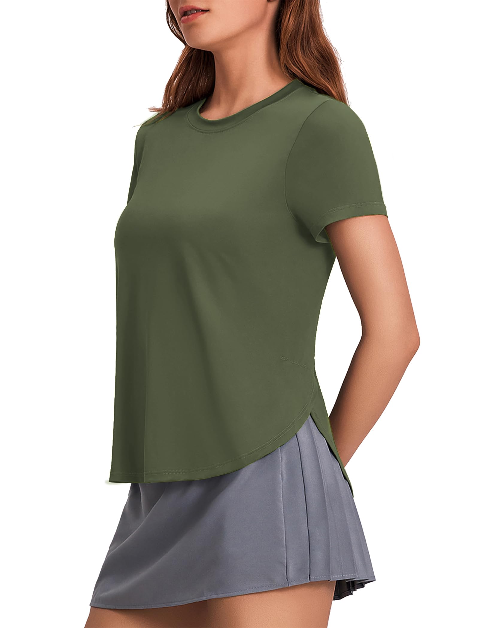 Women’s UPF 50+ Short Sleeve Workout Top with Side Slits