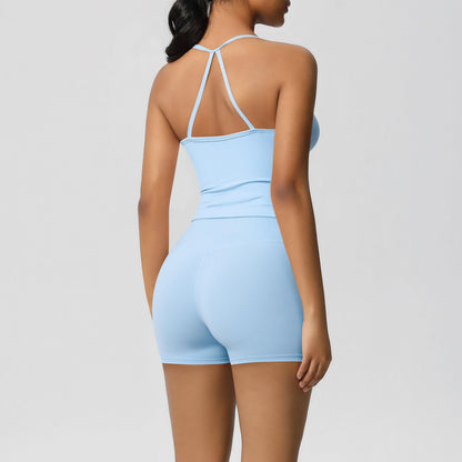 Women’s 2-Piece Wicking Athletic Workout Set with Top and Shorts
