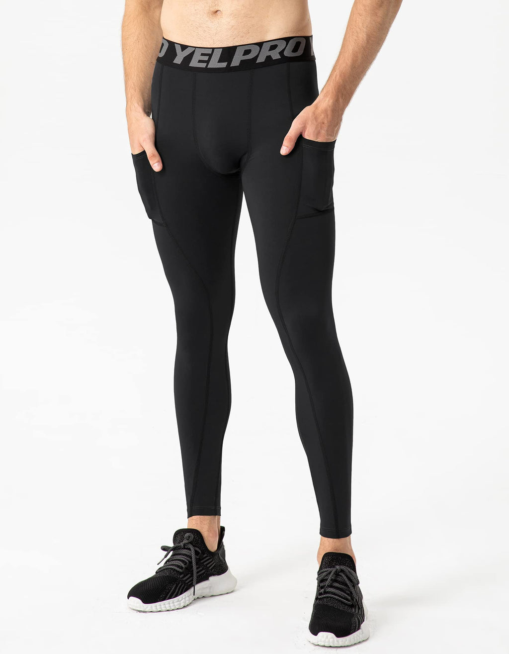 Men’s 3-Pack Compression Leggings with Pockets