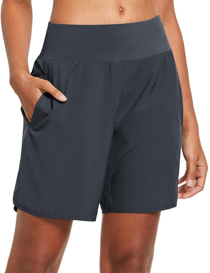 Women’s 7" High Waist Running Shorts with Liner and Zipper Pocket