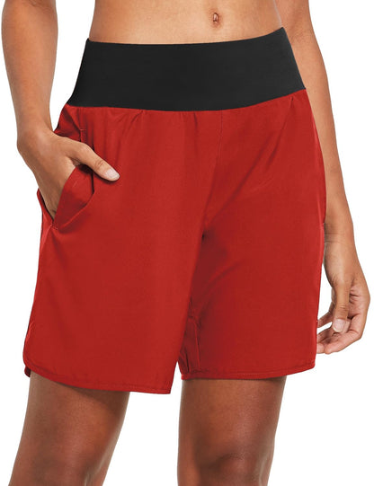 Women’s 7" High Waist Running Shorts with Liner and Zipper Pocket