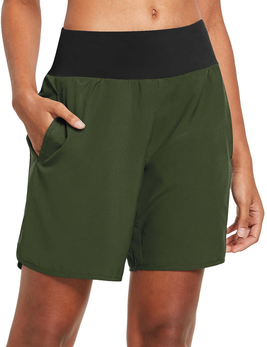 Women’s 7" High Waist Running Shorts with Liner and Zipper Pocket