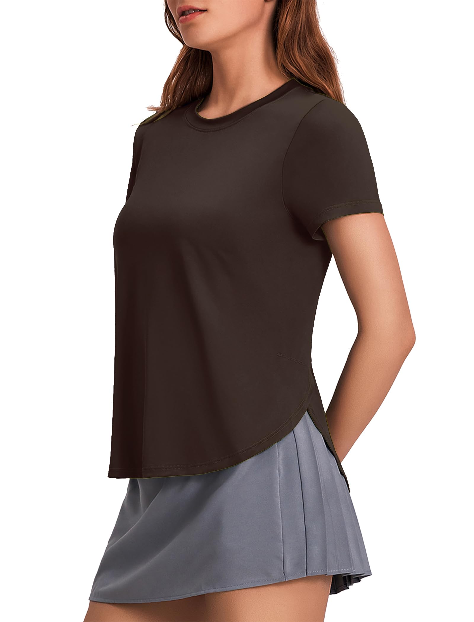 Women’s UPF 50+ Short Sleeve Workout Top with Side Slits