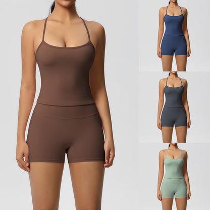 Women’s 2-Piece Wicking Athletic Workout Set with Top and Shorts