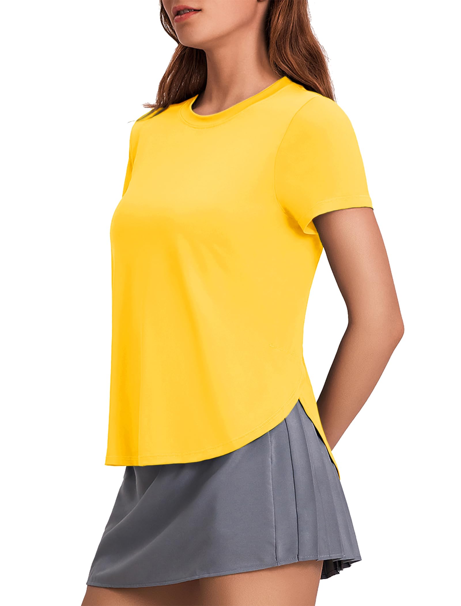 Women’s UPF 50+ Short Sleeve Workout Top with Side Slits