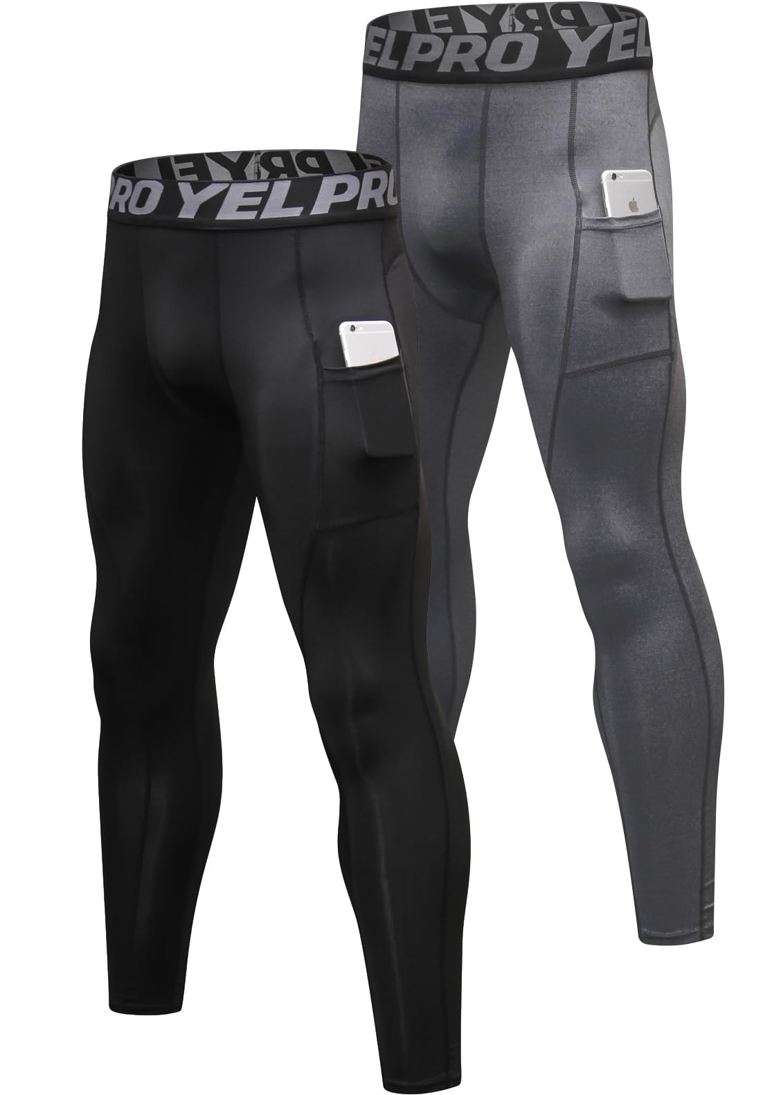 Men’s 3-Pack Compression Leggings with Pockets