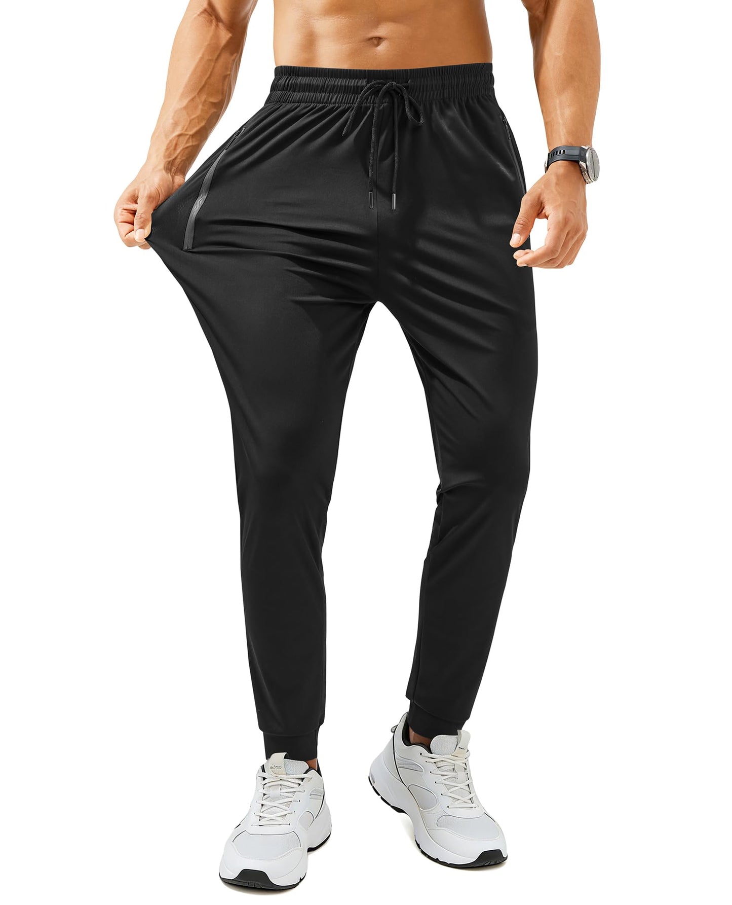 Men’s Lightweight Athletic Joggers with Zipper Pockets