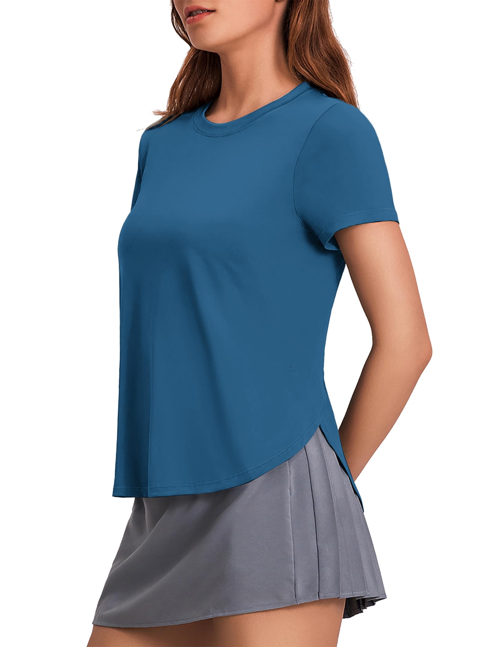 Women’s UPF 50+ Short Sleeve Workout Top with Side Slits
