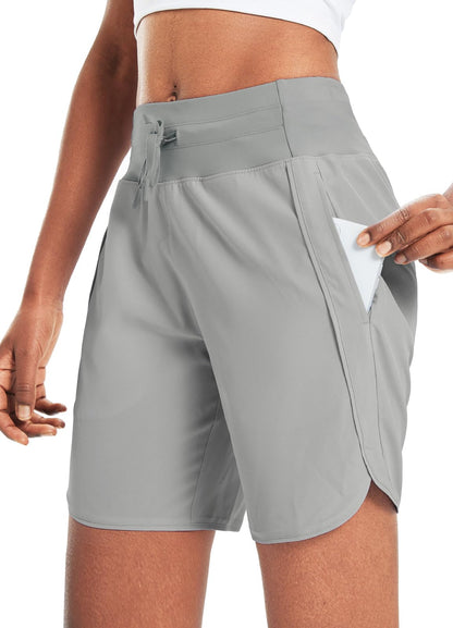 Women’s 7" High Waist Running Shorts with Zipper Pocket