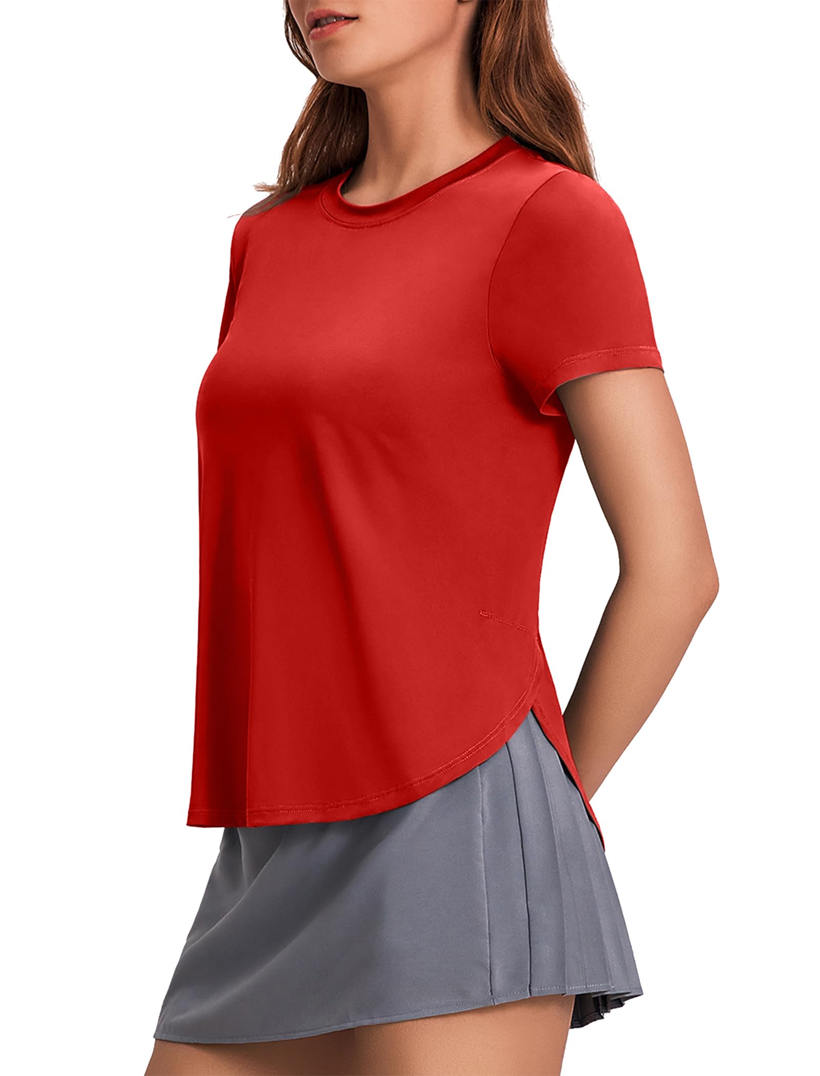 Women’s UPF 50+ Short Sleeve Workout Top with Side Slits