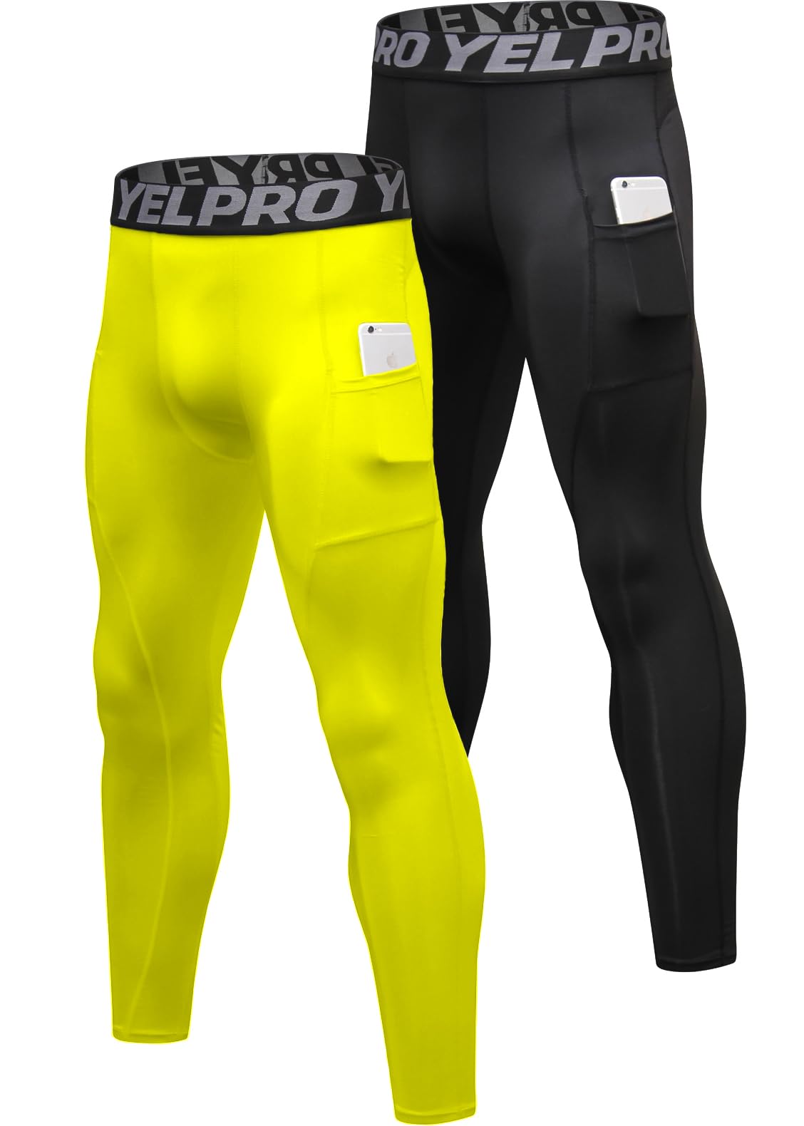 Men’s 3-Pack Compression Leggings with Pockets