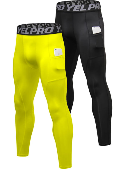 Men’s 3-Pack Compression Leggings with Pockets