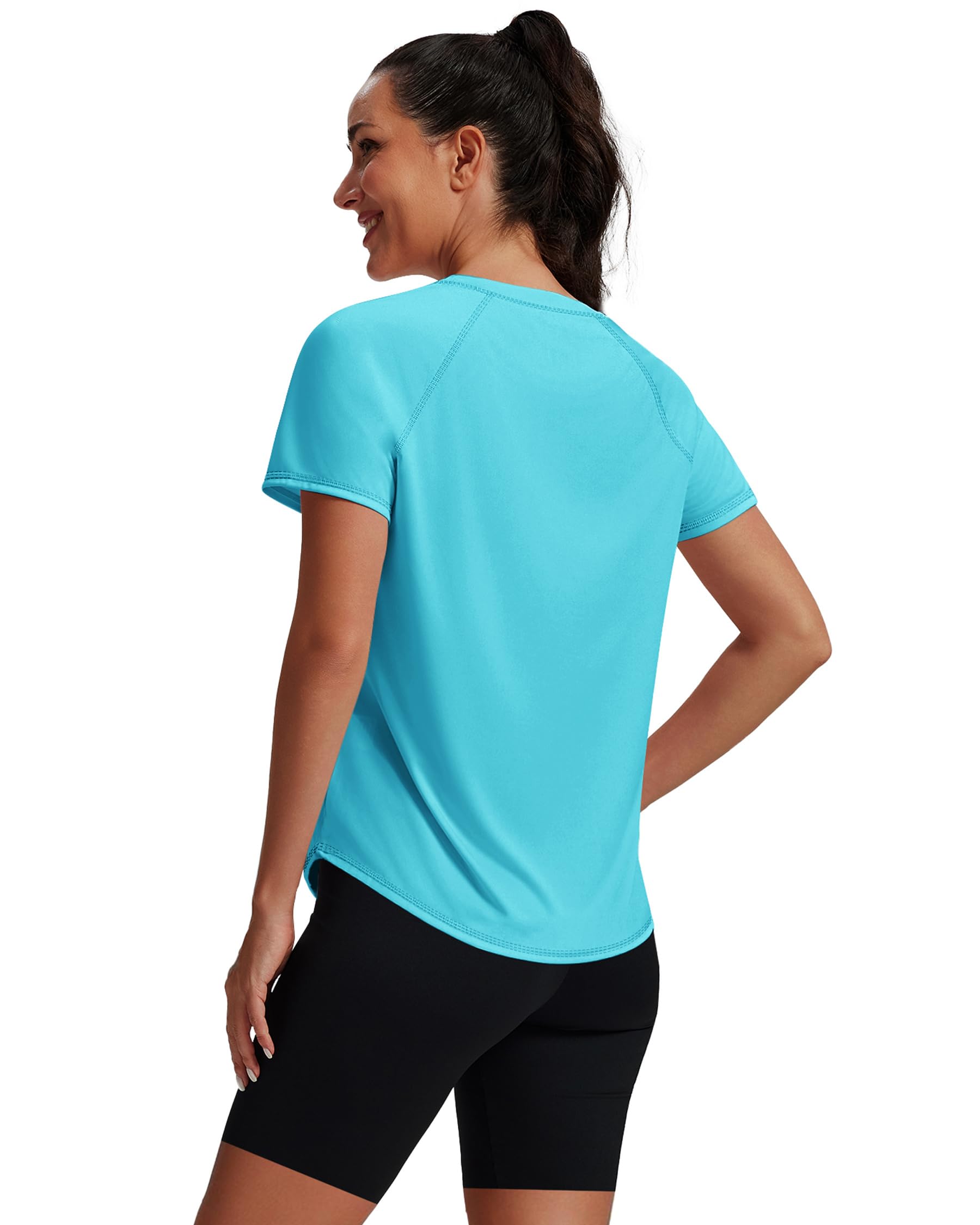 Women’s Short Sleeve Workout Top with Mesh Panels