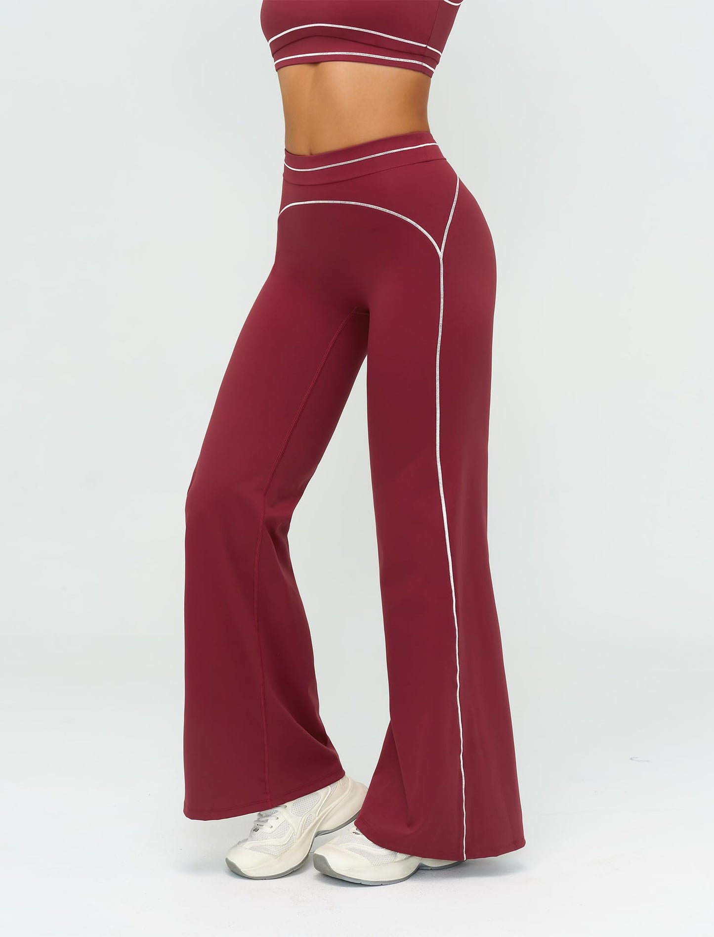 Women’s 2-Piece Workout Set with Racerback Top and Wide Leg Pants