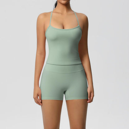 Women’s 2-Piece Wicking Athletic Workout Set with Top and Shorts