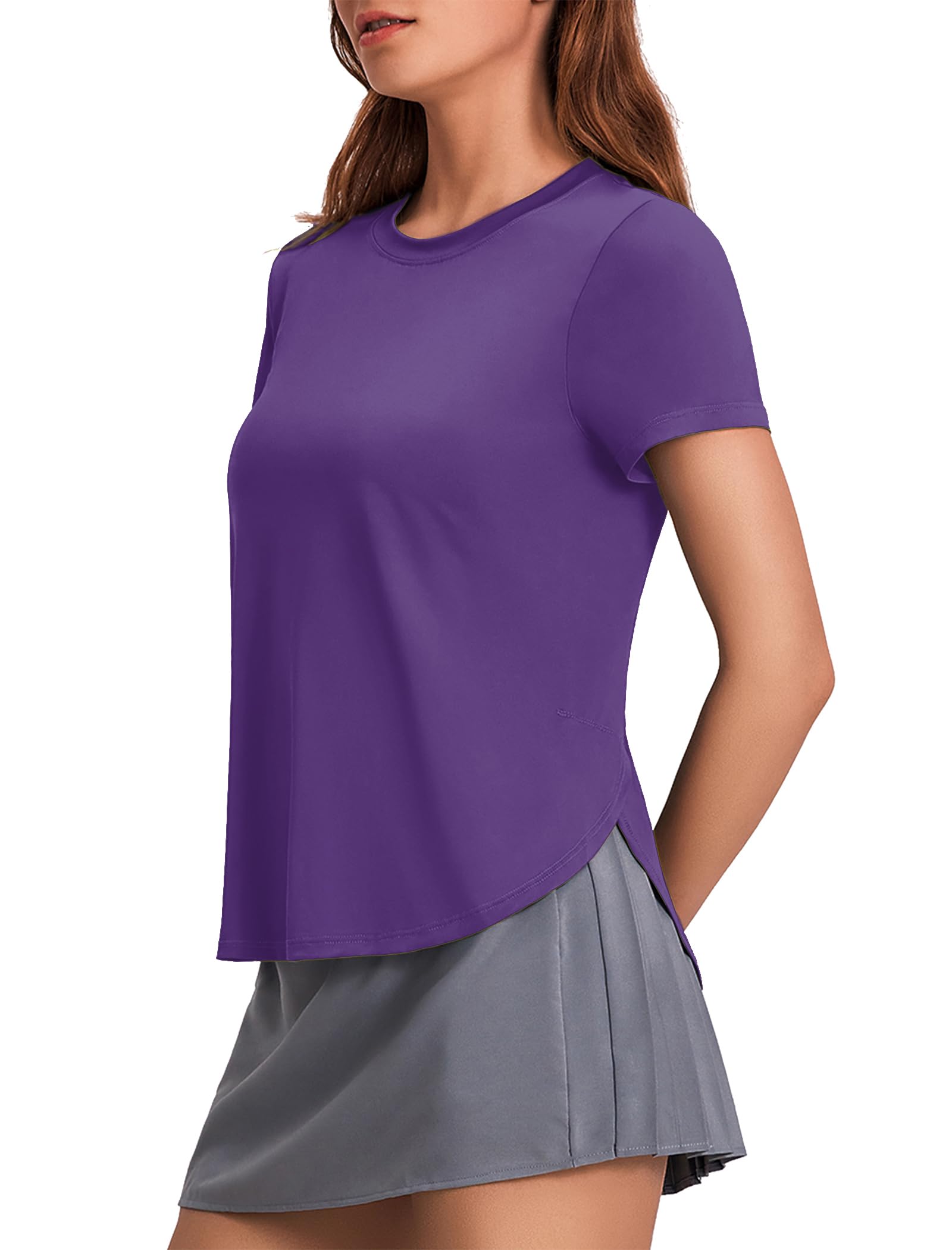 Women’s UPF 50+ Short Sleeve Workout Top with Side Slits