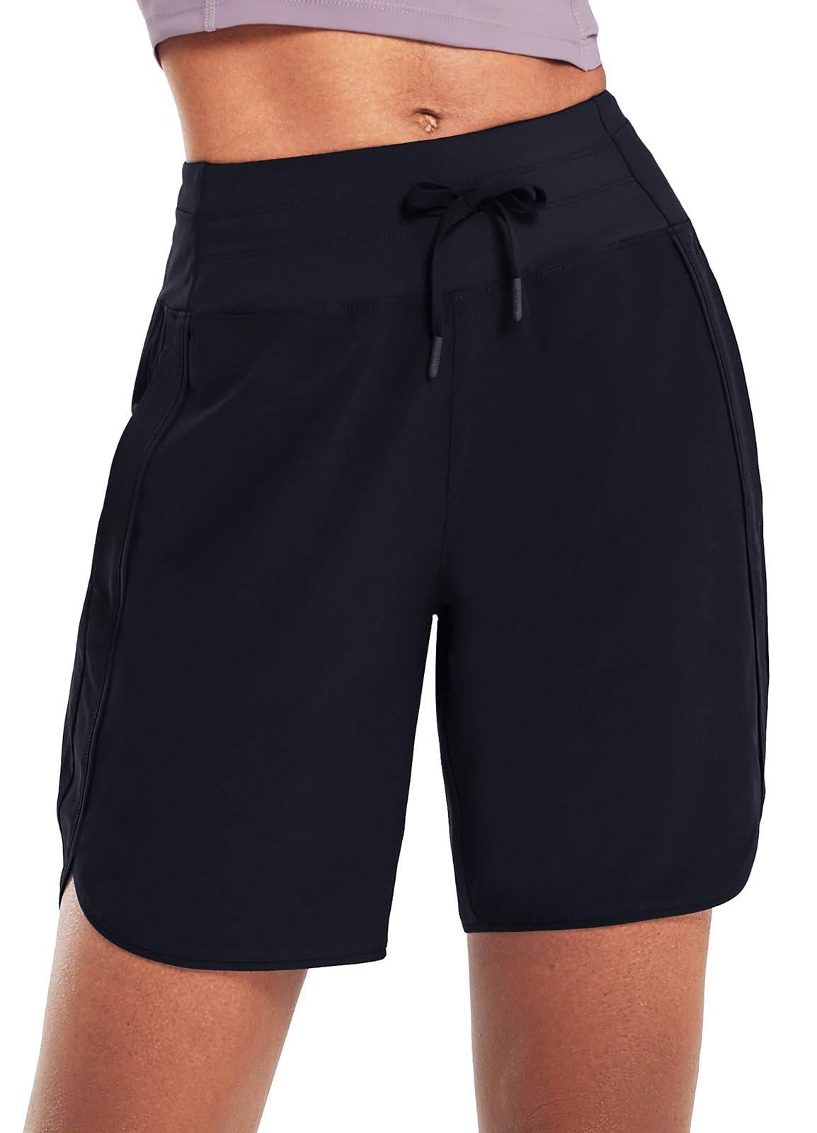 Women’s 7" High Waist Running Shorts with Zipper Pocket