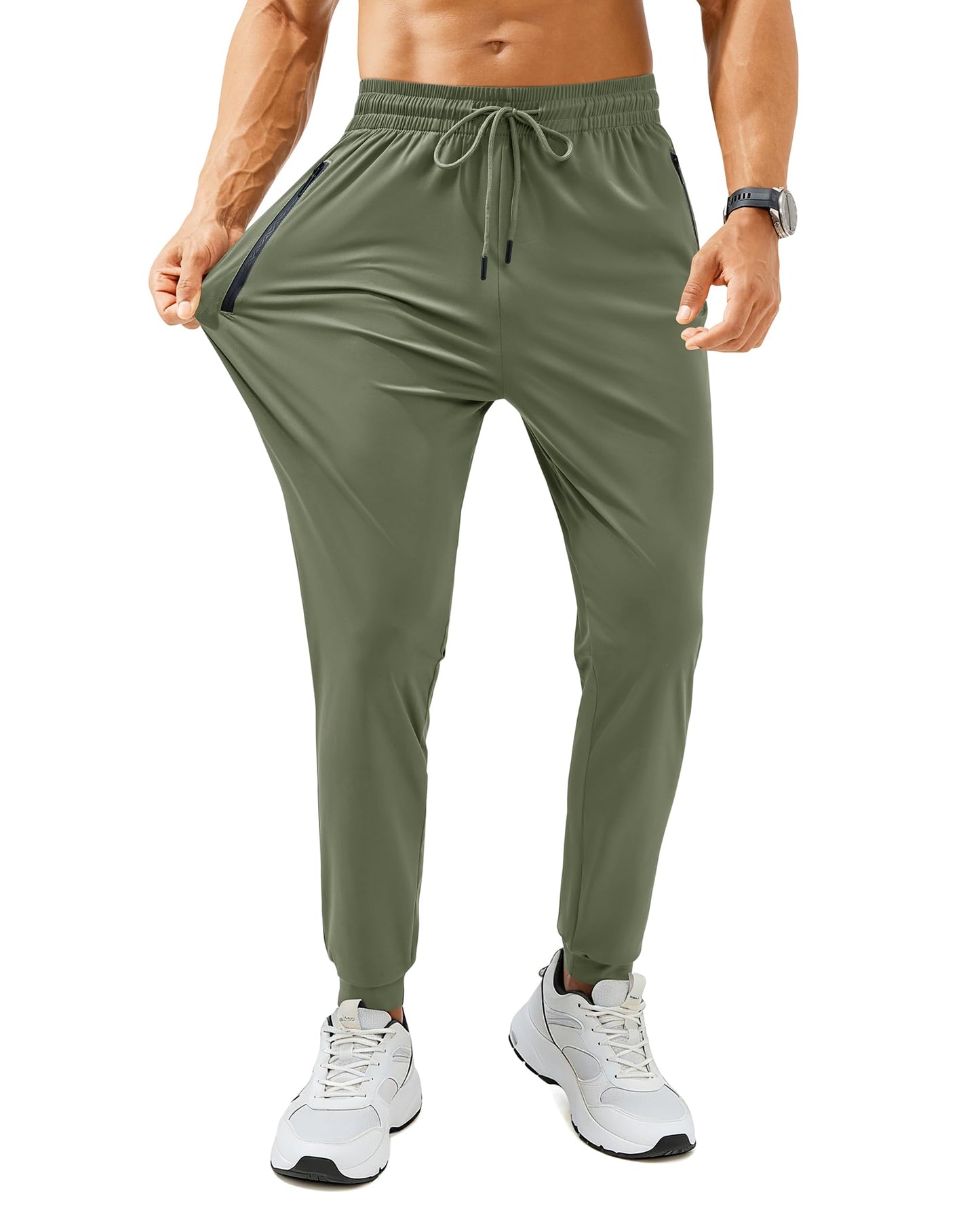 Men’s Lightweight Athletic Joggers with Zipper Pockets
