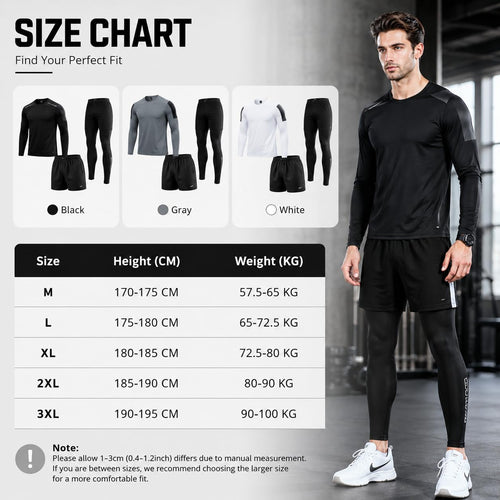 Men’s 3-Piece Quick Dry Athletic Tracksuit Set