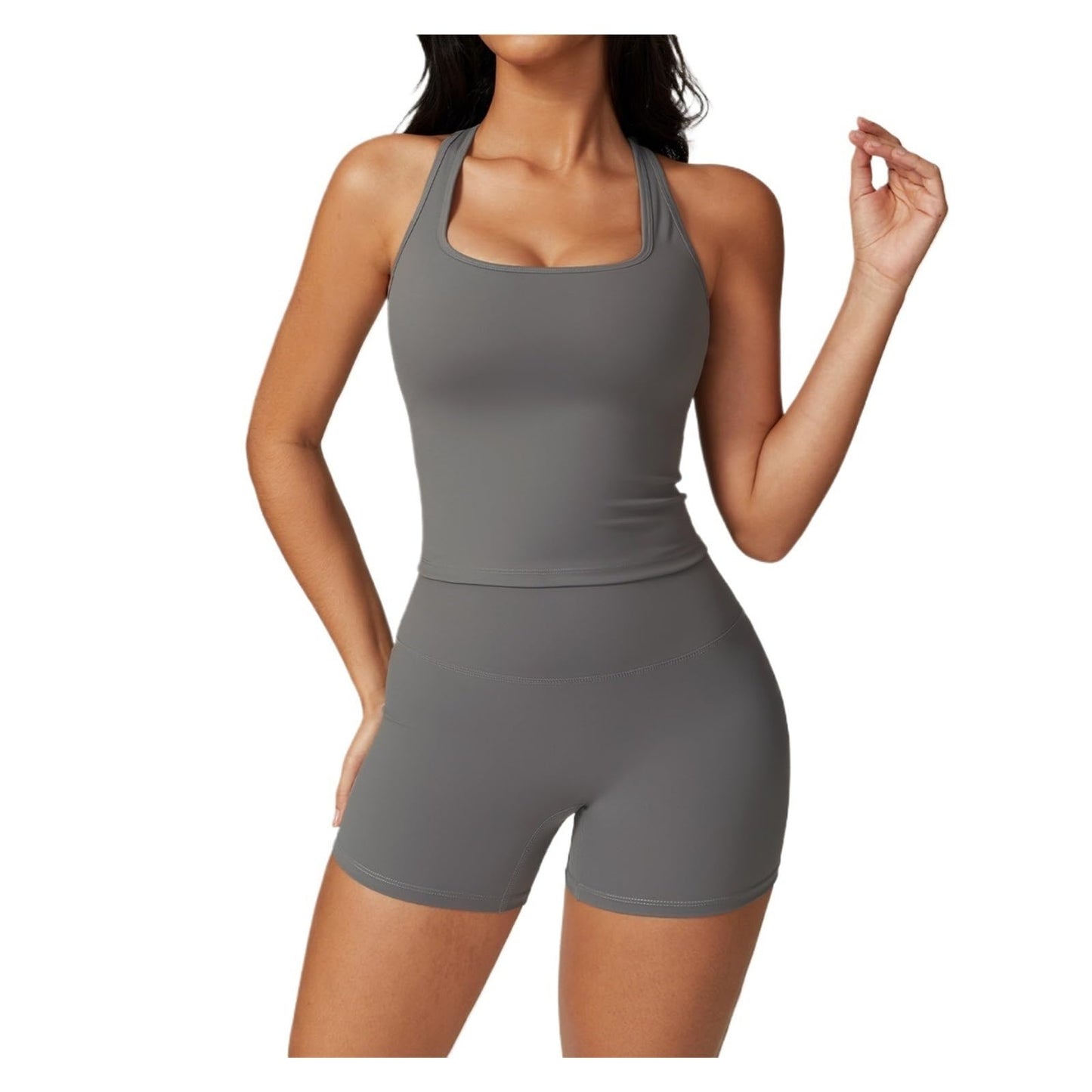 Women’s 2-Piece Workout Set with Sports Top and Shorts