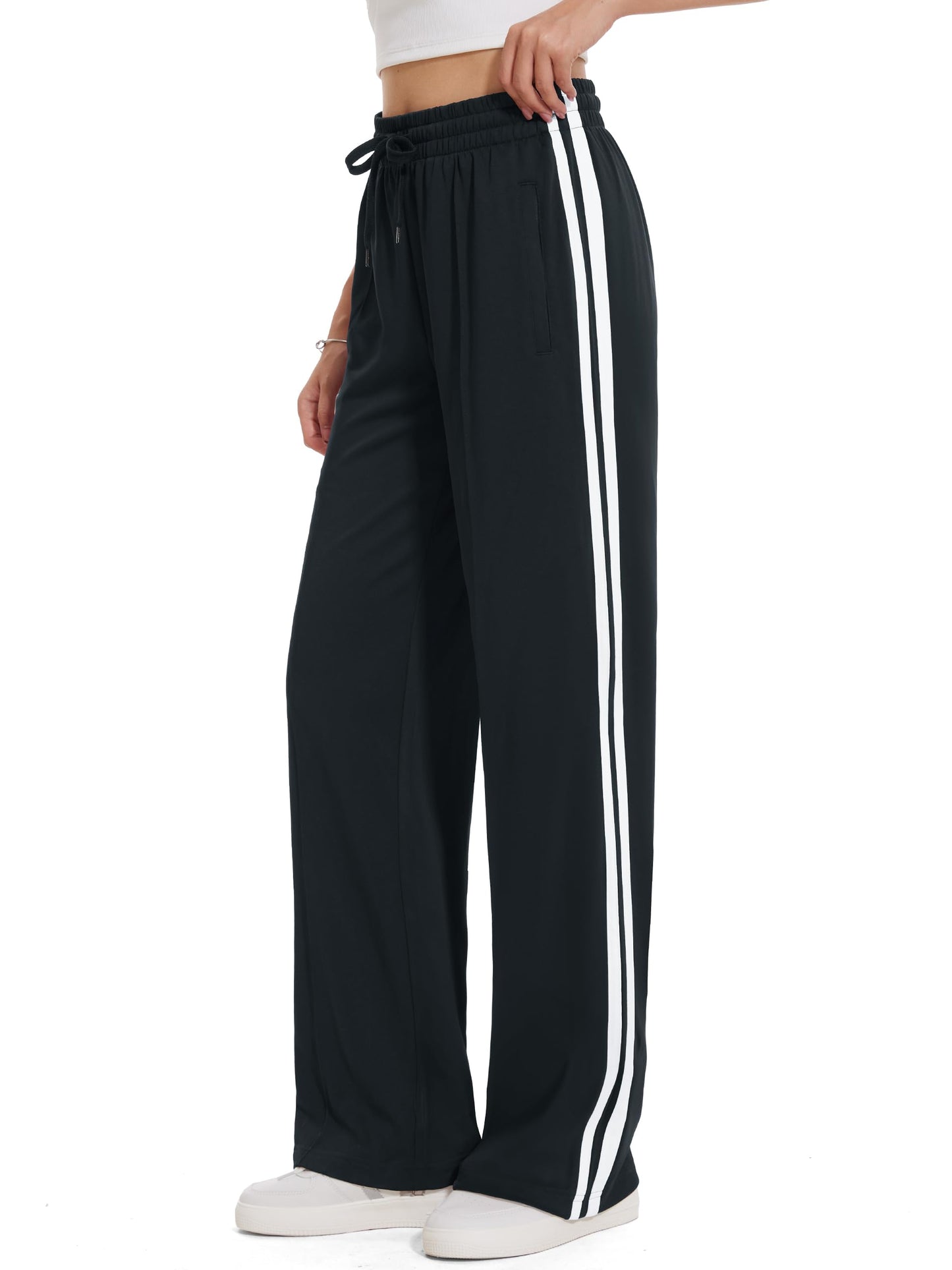 Women’s Loose Straight Leg Track Pants with Multiple Inseam Options