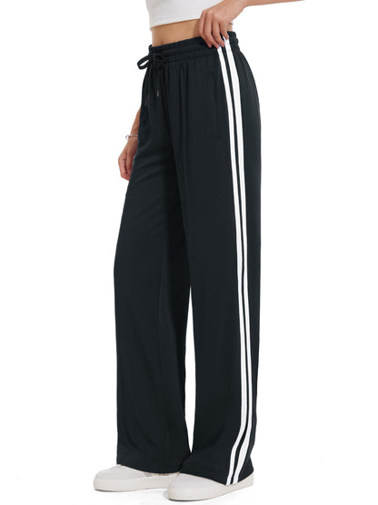 Women’s Loose Straight Leg Track Pants with Multiple Inseam Options