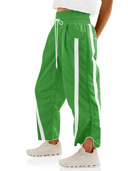 Women’s Baggy Wide Leg Track Pants with Drawstring Waist