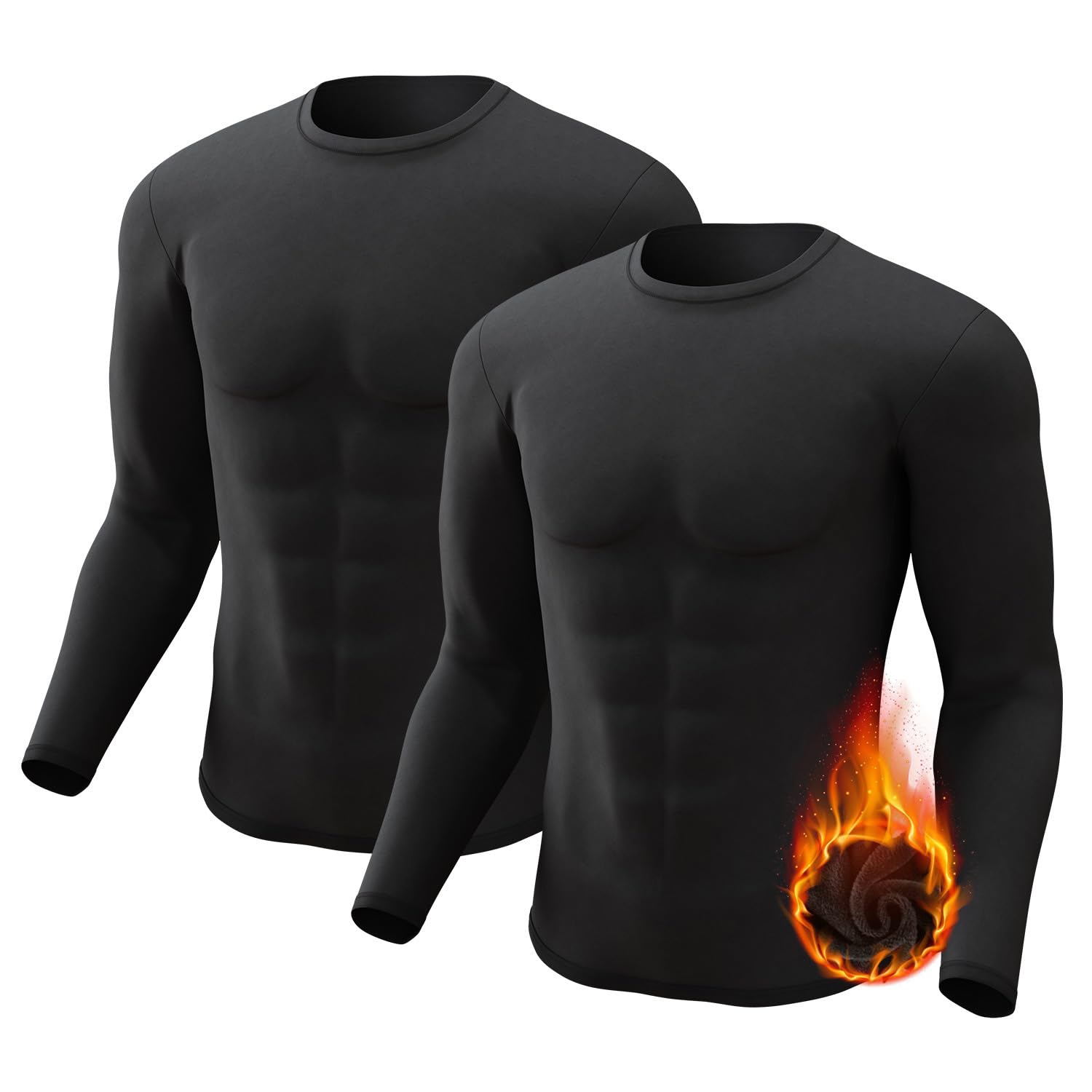 Men’s Fleece Lined Thermal Long Sleeve Base Layer Top