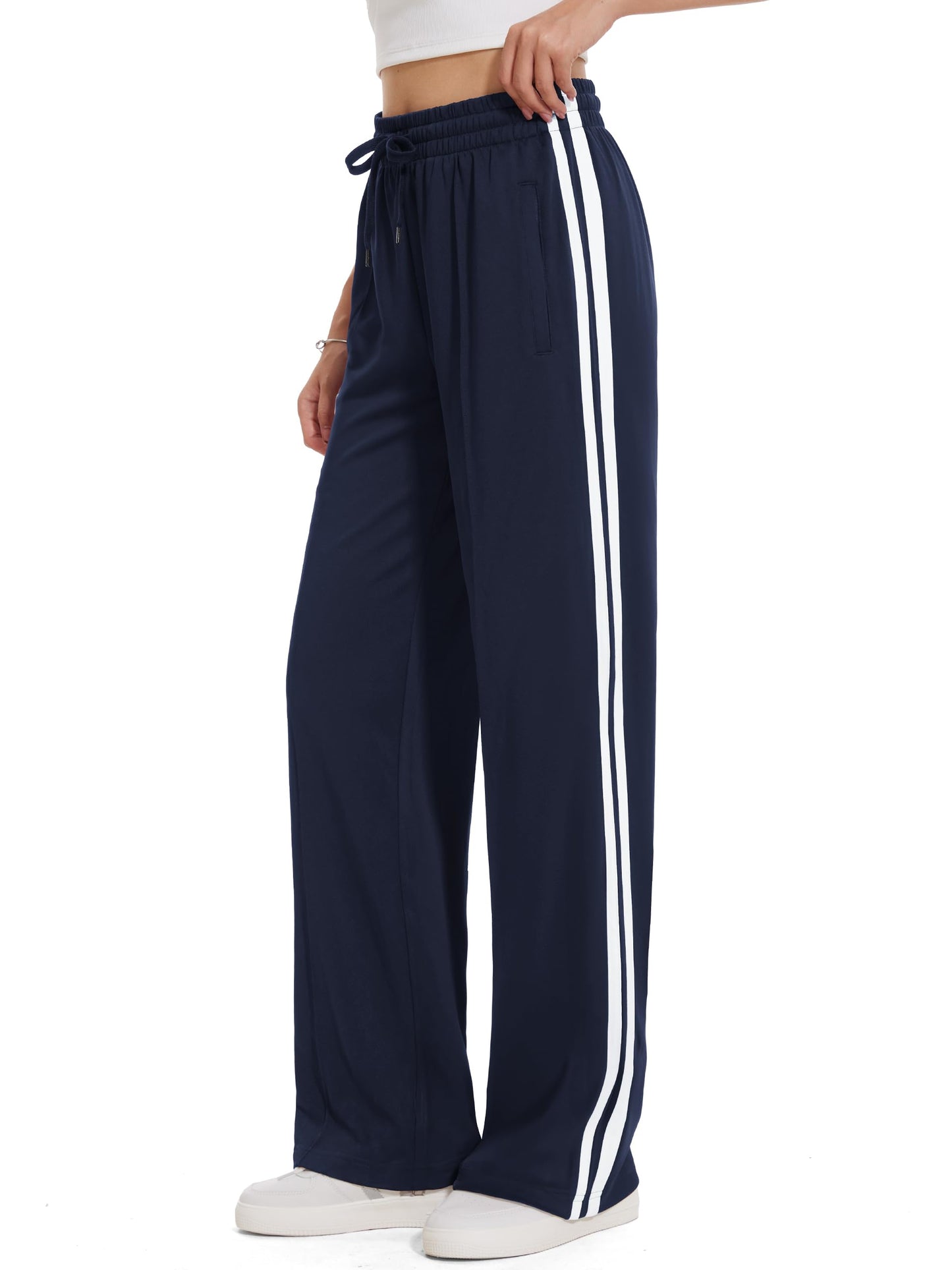 Women’s Loose Straight Leg Track Pants with Multiple Inseam Options
