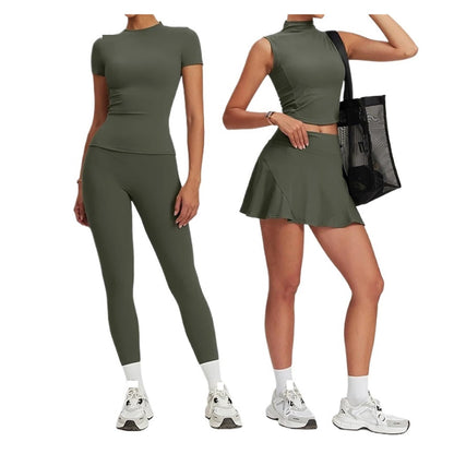 Women’s 2-Piece Workout Set with Shirt and Shorts