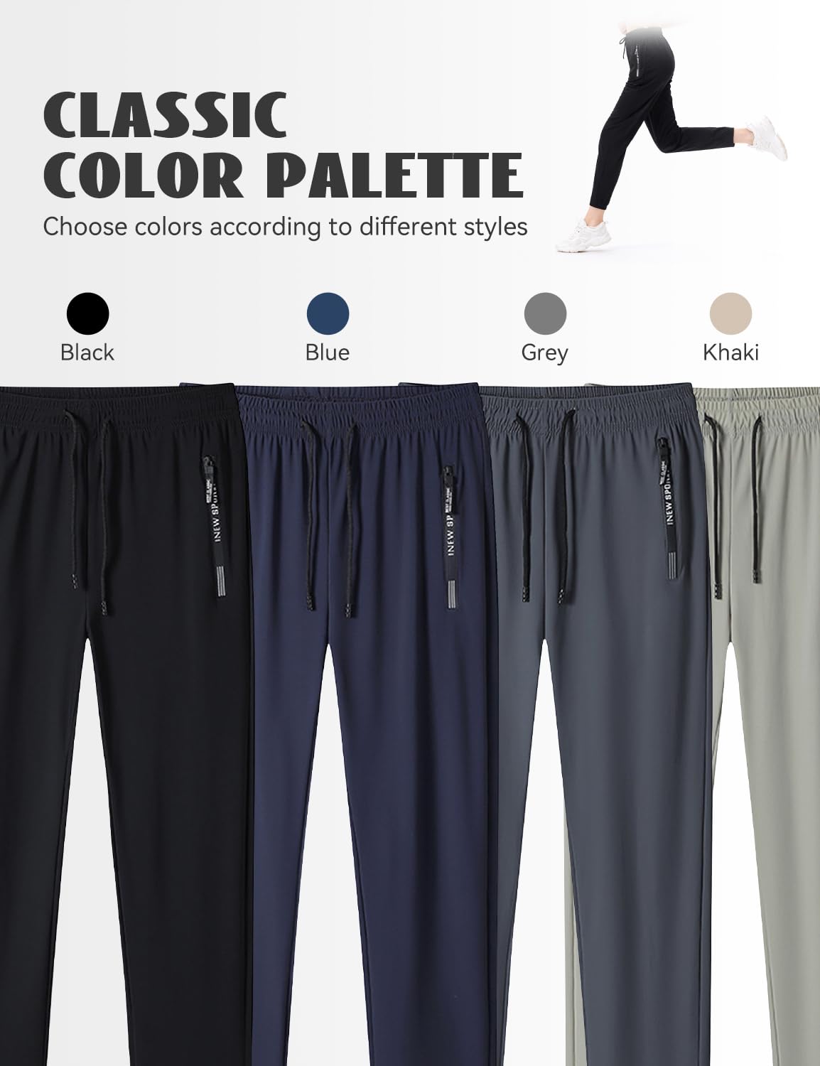 Women’s High Stretch Quick Dry Athletic Pants with Drawstring