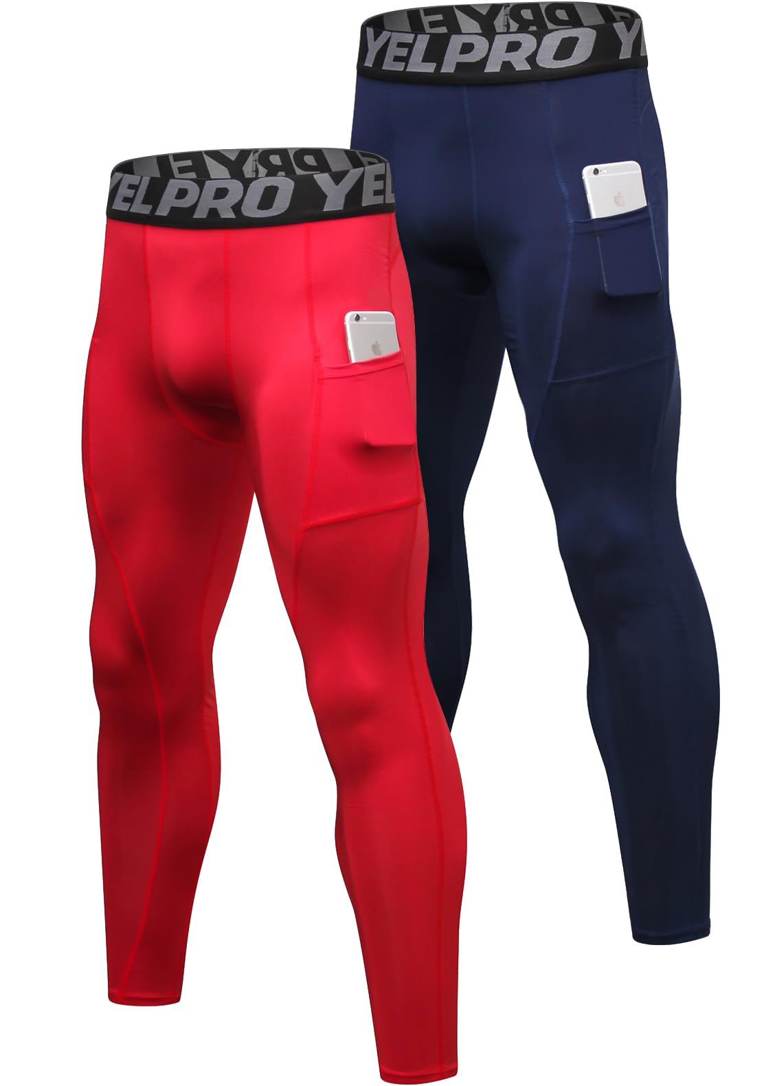 Men’s 3-Pack Compression Leggings with Pockets