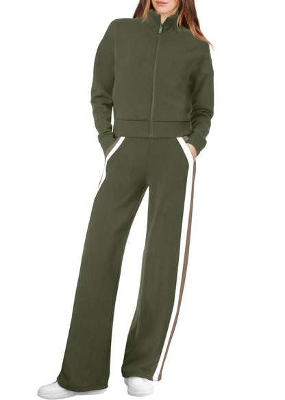 Women’s Lounge Set 2-Piece Sweatshirt & Wide Leg Pants Tracksuit