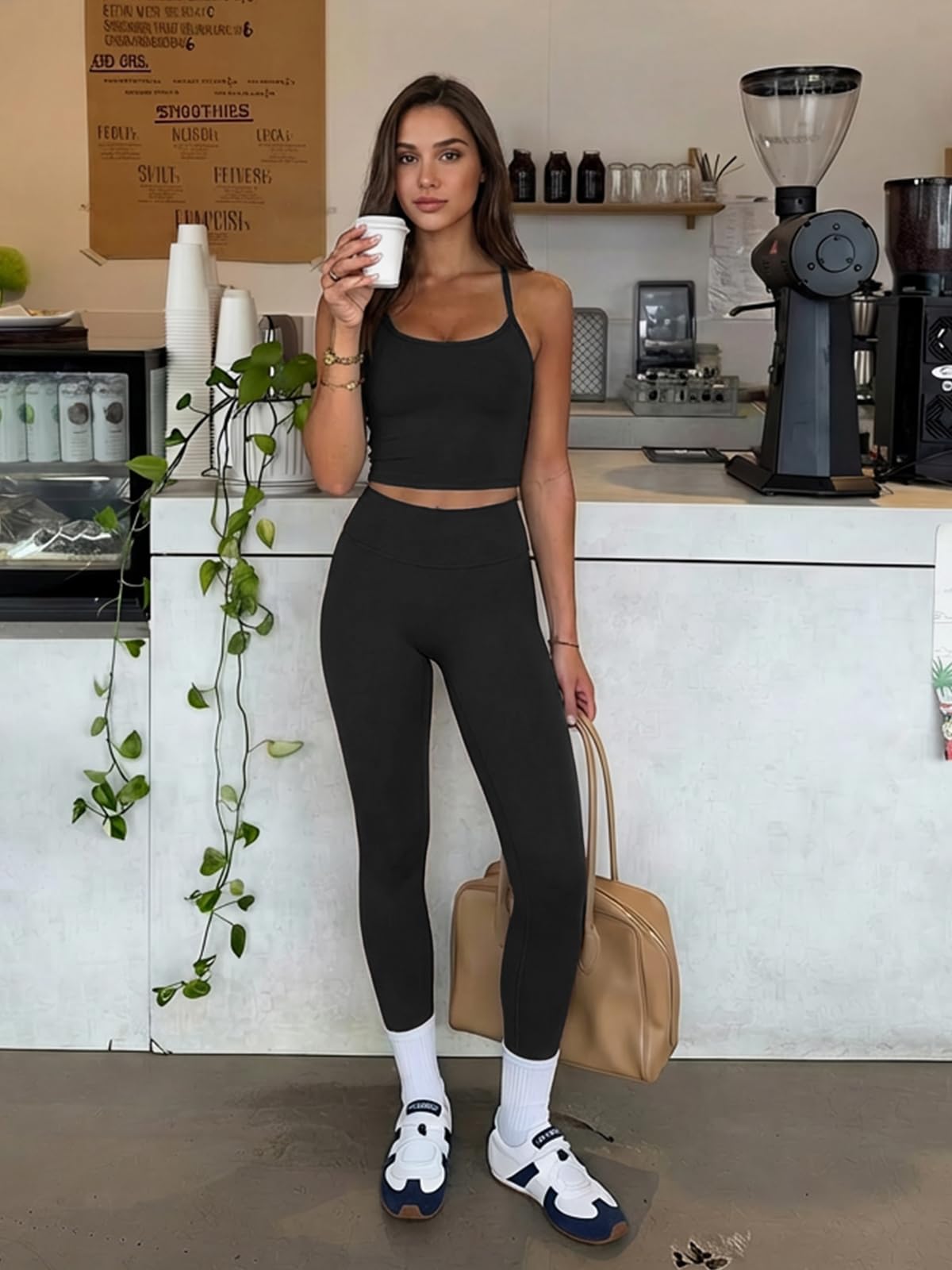 Women’s Matching Workout Set with Sports Bra and Seamless Leggings