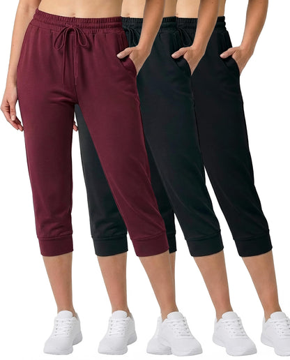 Women’s 3-Pack Ultra Soft Capri Jogger Sweatpants