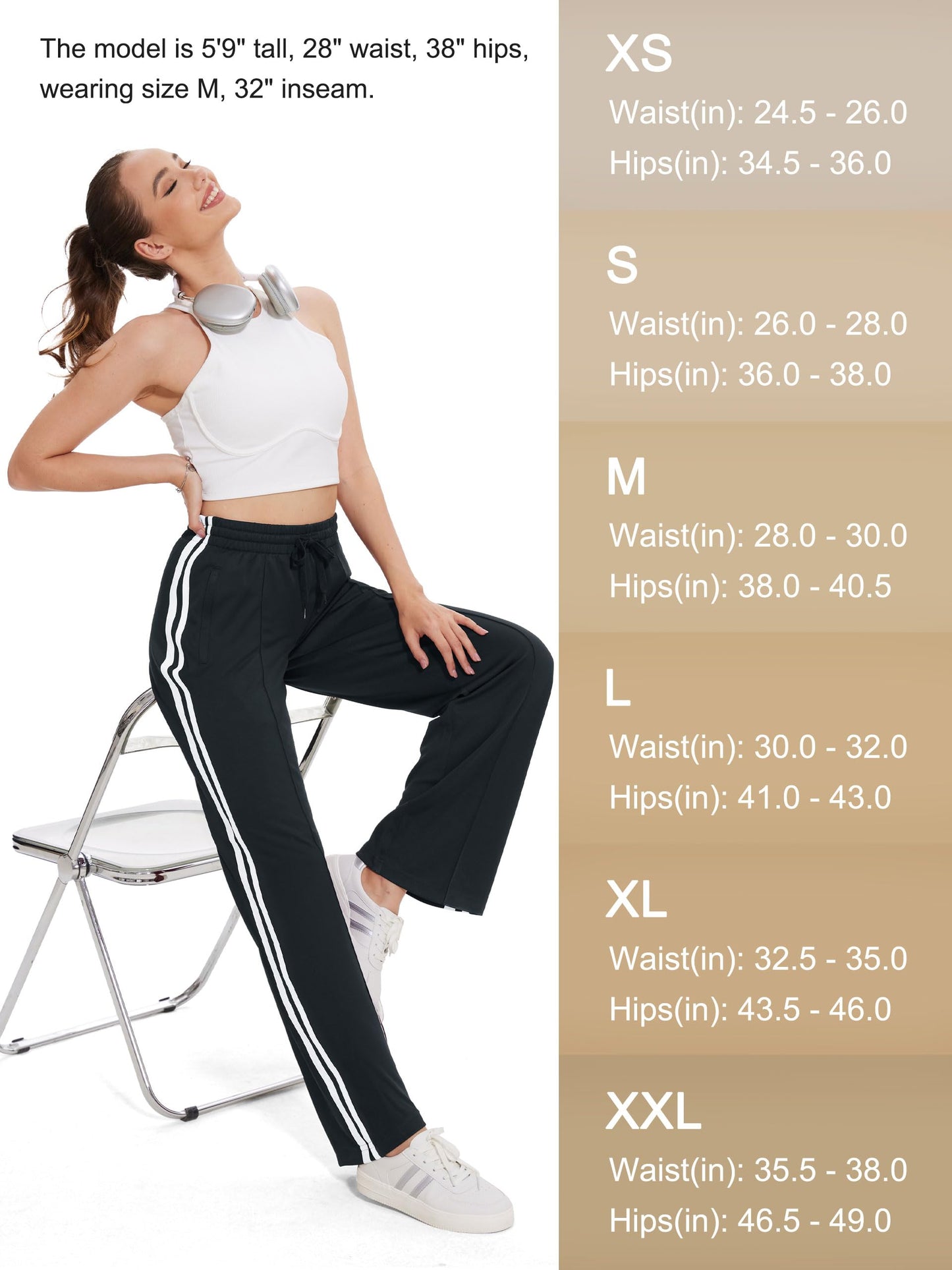 Women’s Loose Straight Leg Track Pants with Multiple Inseam Options