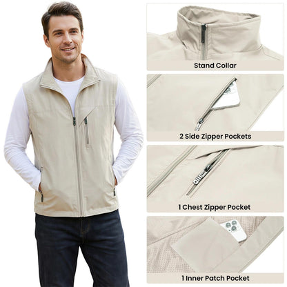 Men’s Lightweight Softshell Vest for Outdoor Sports