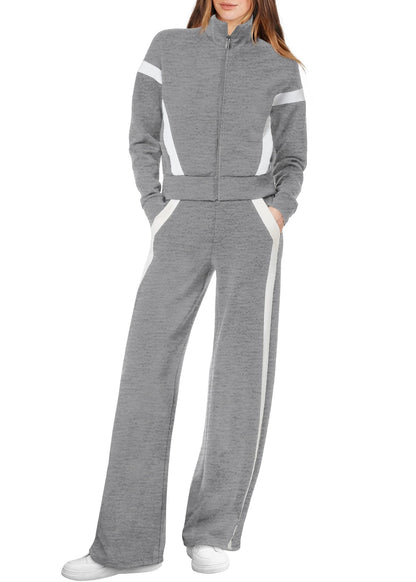 Women’s Lounge Set 2-Piece Sweatshirt & Wide Leg Pants Tracksuit